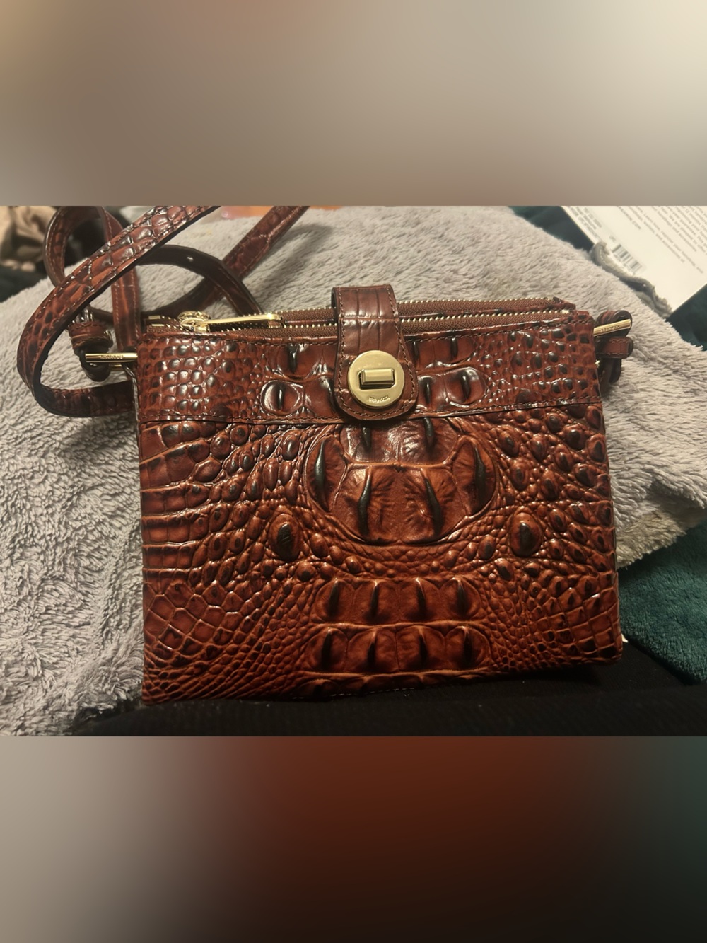 Brahmin Mina- Pecan Melbourne Leather Crossbody